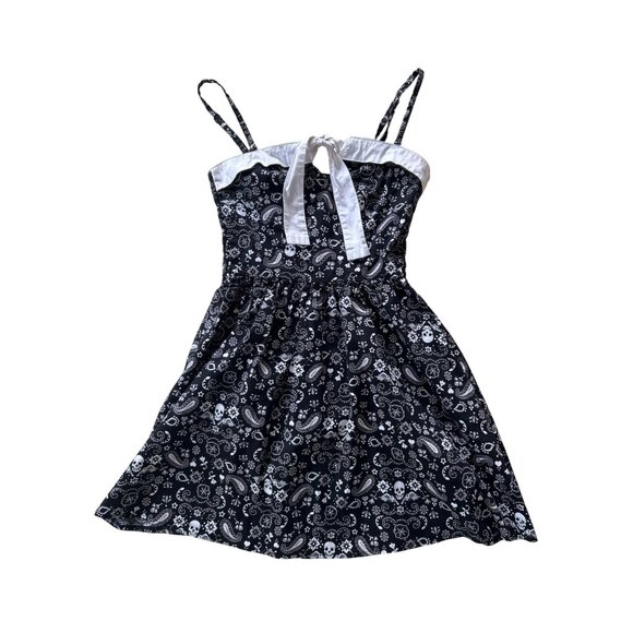 Hell Bunny Skulls Goth Bandana Mini Dress Hot Topic Women's Size S Black White - Picture 1 of 5